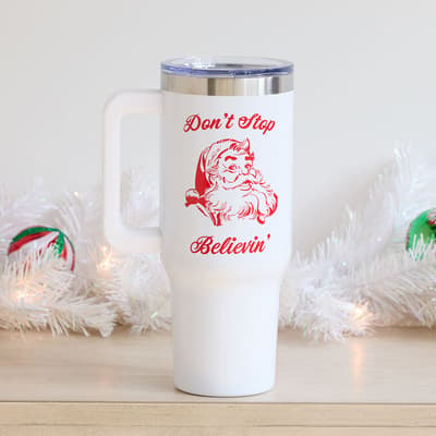 Santa 40 Oz. Tumbler with Handle