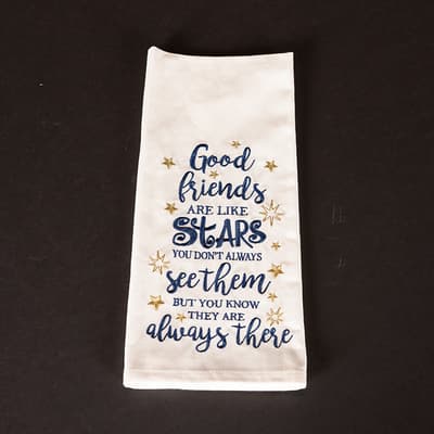 Friends Like Stars Embroidered Towel