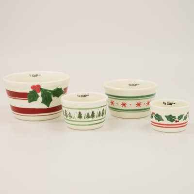 Christmas Stoneware Measuring Cup Set 4