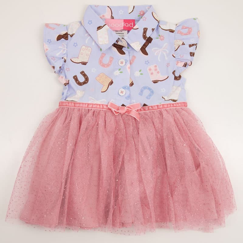 Infant Boot Print Woven Tutu Dress - Cracker Barrel