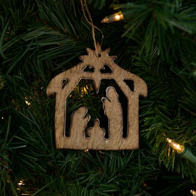 Wooden Nativity Ornament