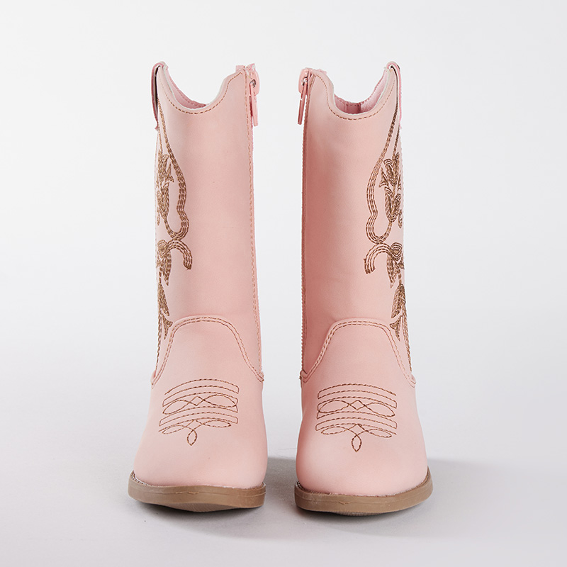 Toddler Embroidered Blush Cowboy Boots Horse Cracker Barrel