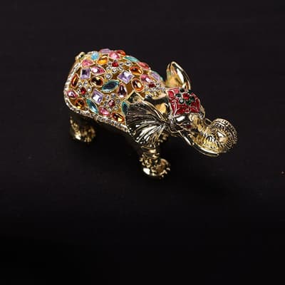 Jeweled Elephant Decorative Box