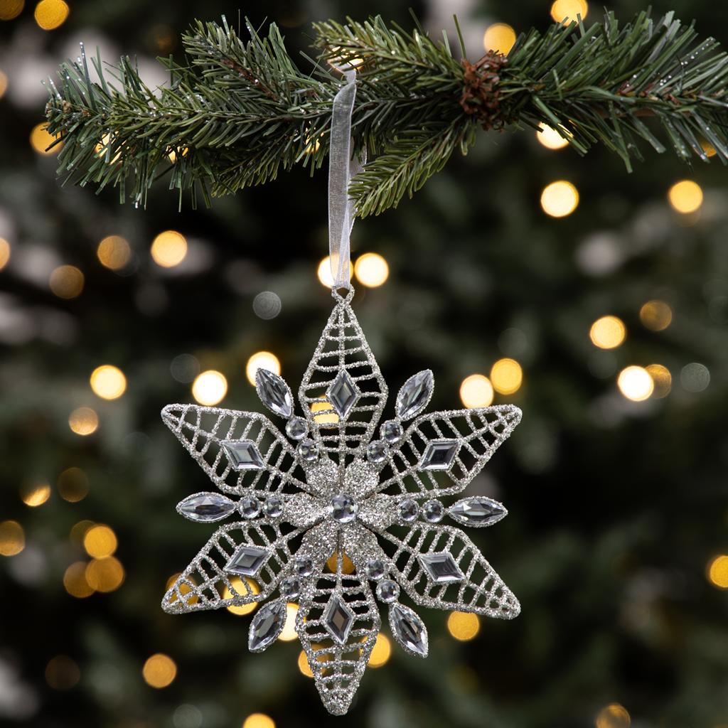 Jeweled Snowflake Handcrafted Christmas Tree Topper