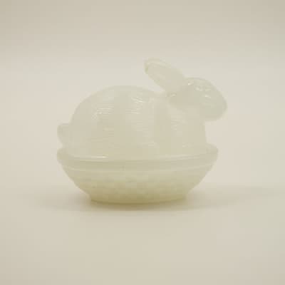 Vintage Glass Rabbit Candle