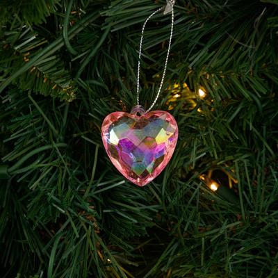 Pink Iridescent Acrylic Heart Ornament