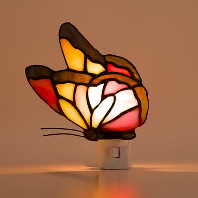 Stained Glass Butterfly Night Light