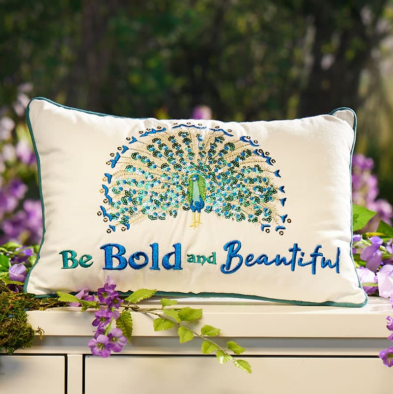 Peacock cushions best sale