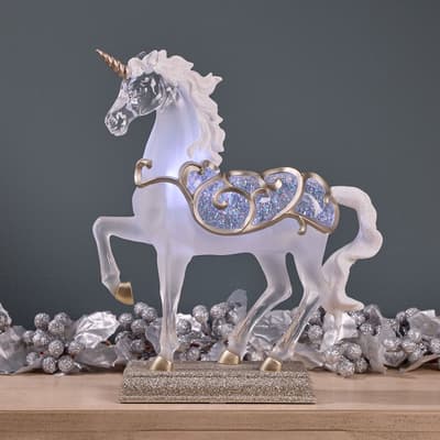 Unicorn Figural Glitter Globe