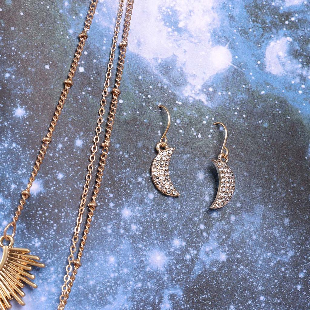 Gold/Blue Moon Necklace and Earring Set