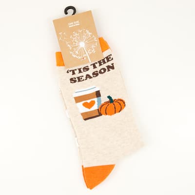 Tis The Season Pumpkin Spice Latte Socks