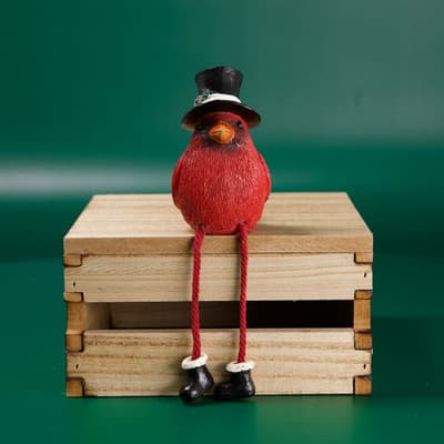 Cardinal with Hat Sitter