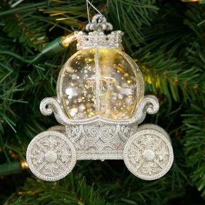 Carriage Glitter Globe Ornament