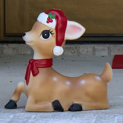 Laying Reindeer Girl Blow Mold