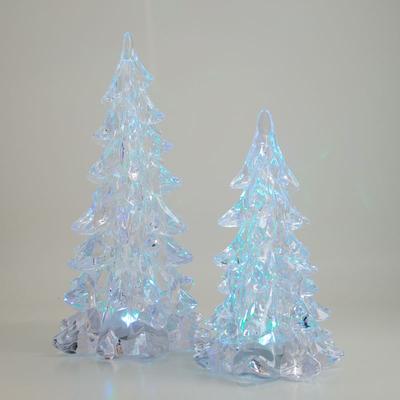 Set Of 2 Acrylic LED Christmas Trees