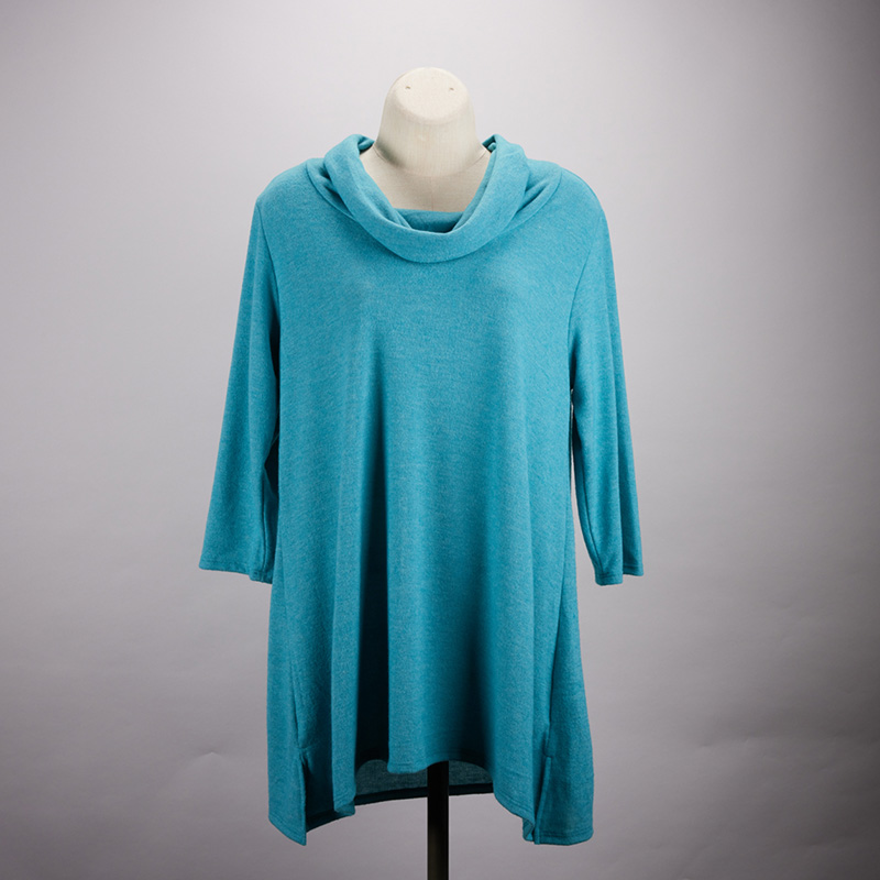 Teal Cowl Neck Tunic Cracker Barrel