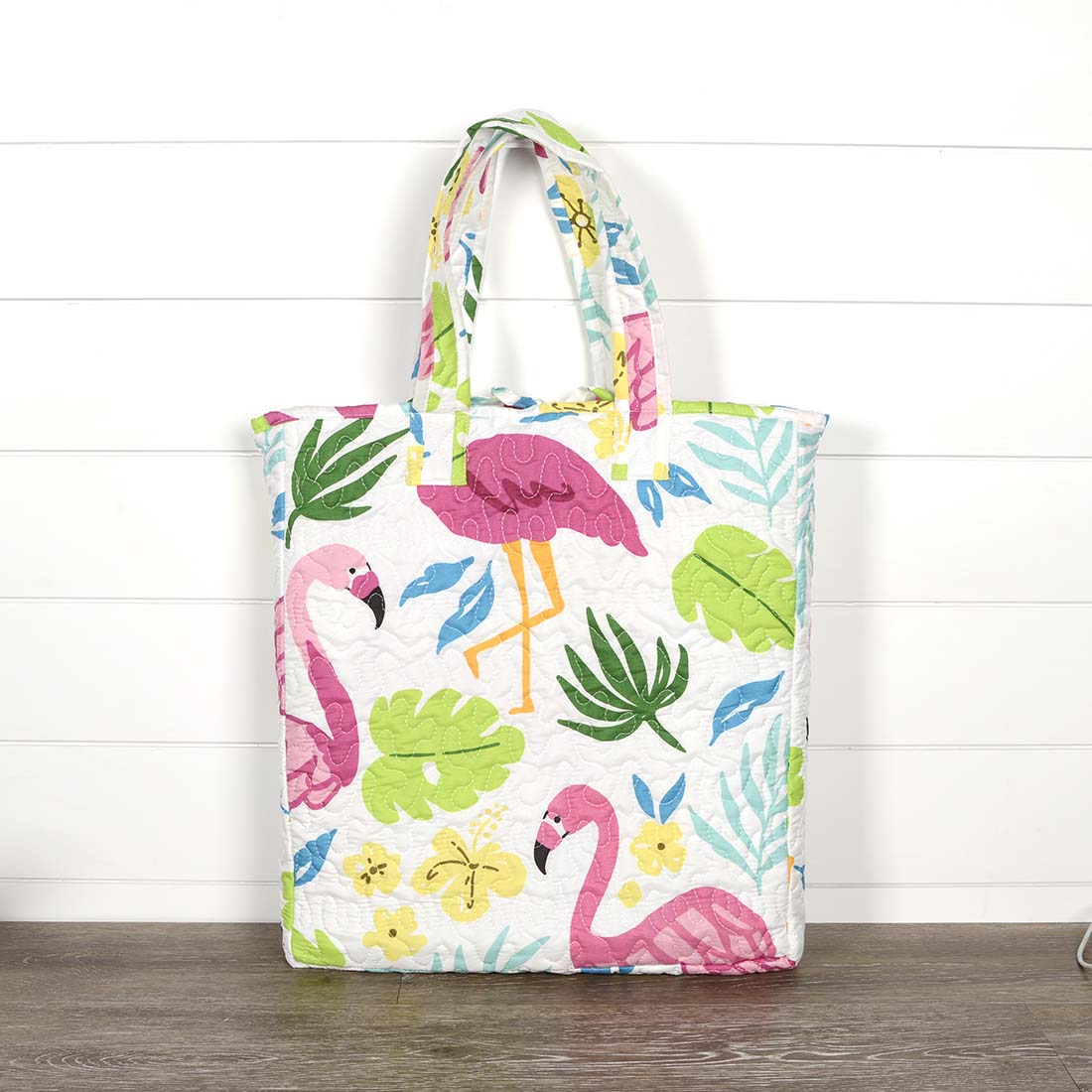 Flamingo Print Quilted Throw In Tote - Cracker Barrel