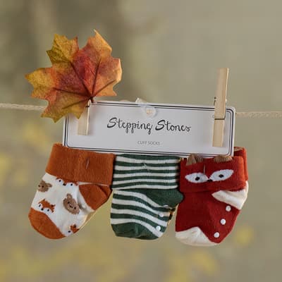 3 Pack Infant Fox and Bear Socks