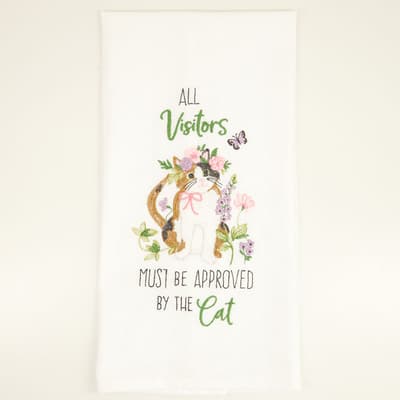 Cat Embroidered Flour Sack Towel