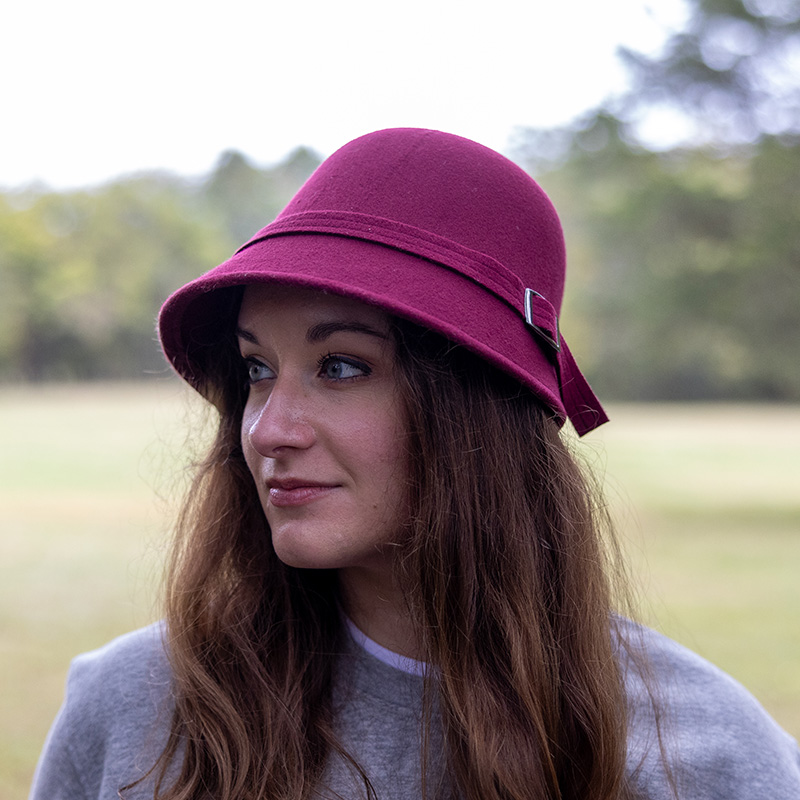 Maroon Cloche Hat - Cracker Barrel