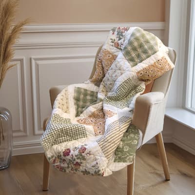 Donna Sharp Peach Rose Cotton Throw Blanket