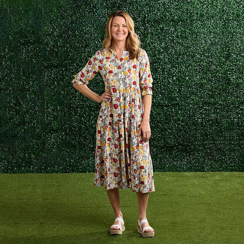 knee length dresses for ladies 1 Piece Maxi Beaded Detailing & Side Pockets Arabian Lawn T-FRK-009 main image 1