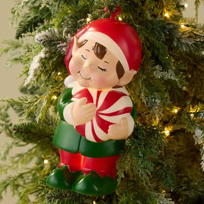 LED Blow Mold Elf Ornament