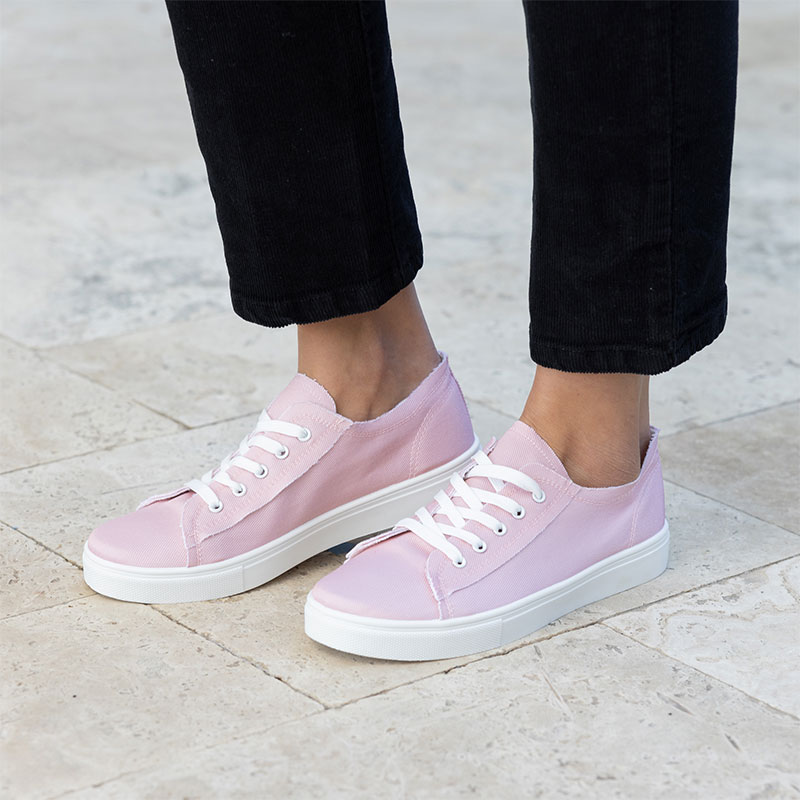 Pink Raw Hem Tennis Shoes - Cracker Barrel