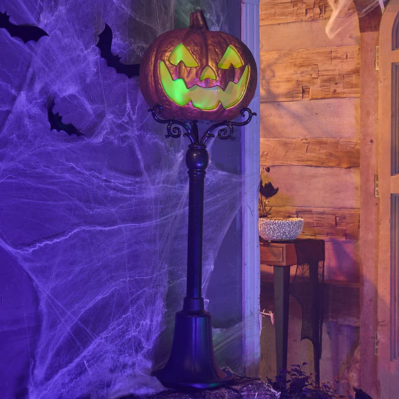 Jack o’lantern Pedestals LED store Light Up Set of Two