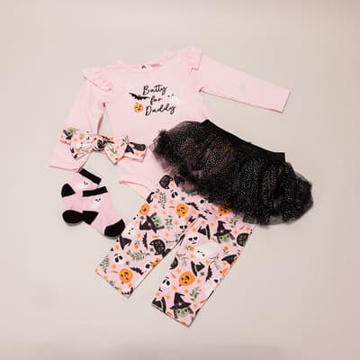 Infant Batty for Daddy Pink Shirt and Tutu Legging Set