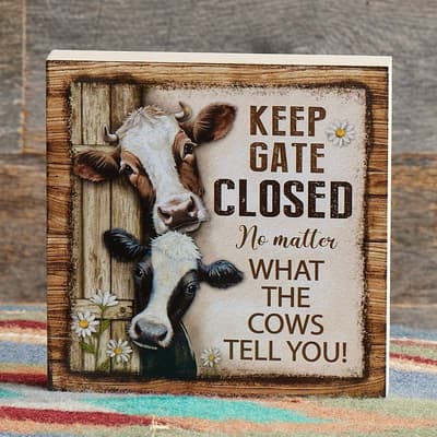 Gate Closed Wood Block Sign