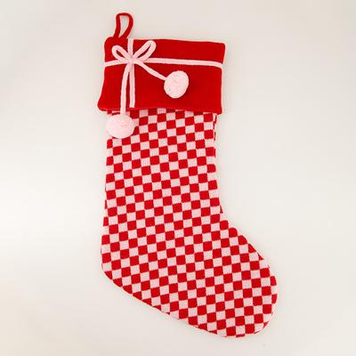21" Red Plaid Stocking with Bow