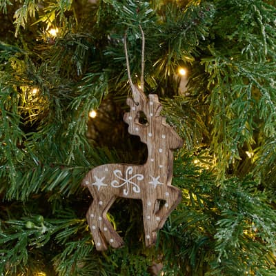 Wooden Standing Reindeer Ornament