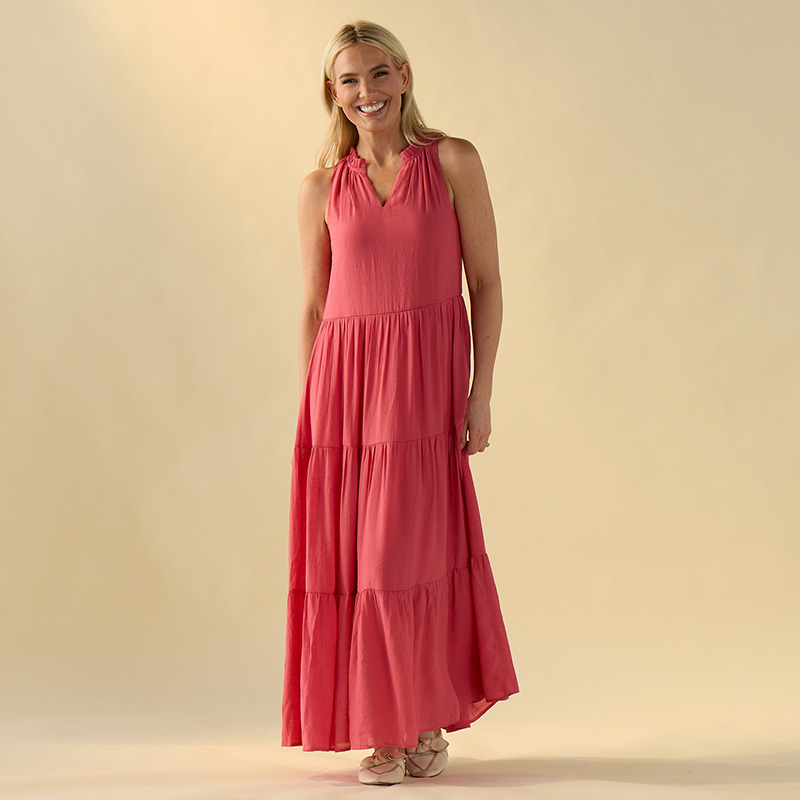 pink.maxi dress Lady Black Tie - Summer Heat Floral Pink Maxi Dress