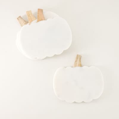 Marble Pumpkin Coasters Set Of 4