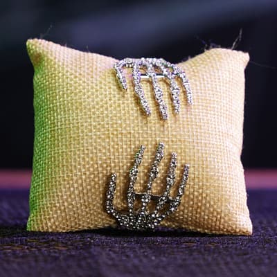 Bling Skeleton Cuff Bracelet - Silver
