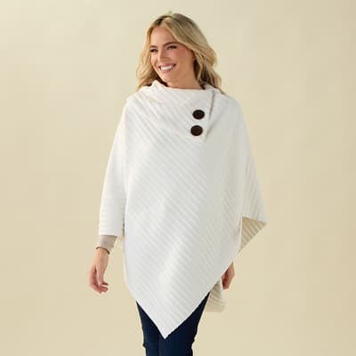 Ivory Pleated Poncho