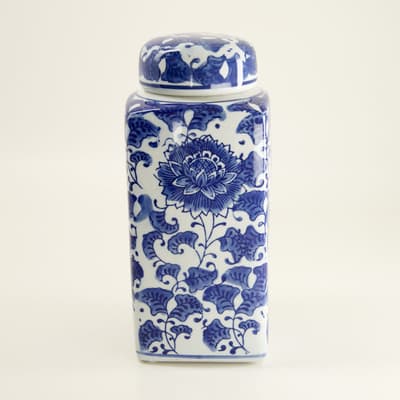 Ceramic Square Decorative Jar