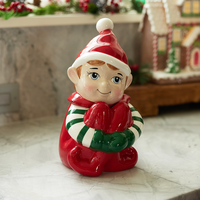 Elf Cookie Jar Cracker Barrel