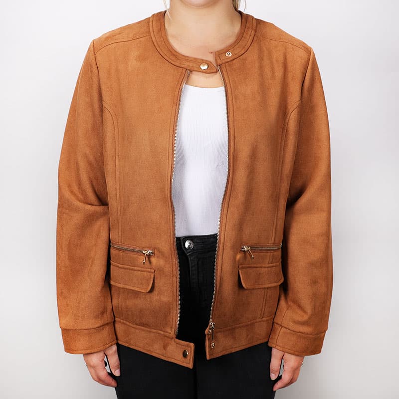 Tan faux suede outlet jacket womens