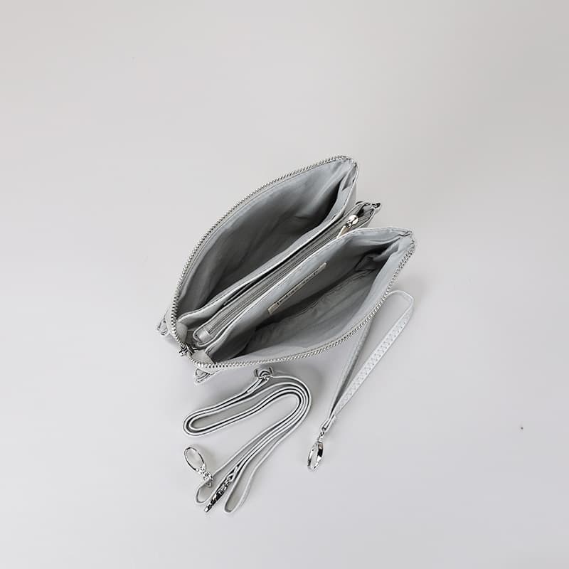 Silver clutch 2025 with strap