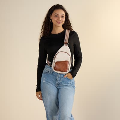 Two Tone Small Tote Crossbody Bag