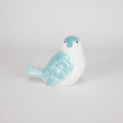 Blue Ceramic Bird Figurine