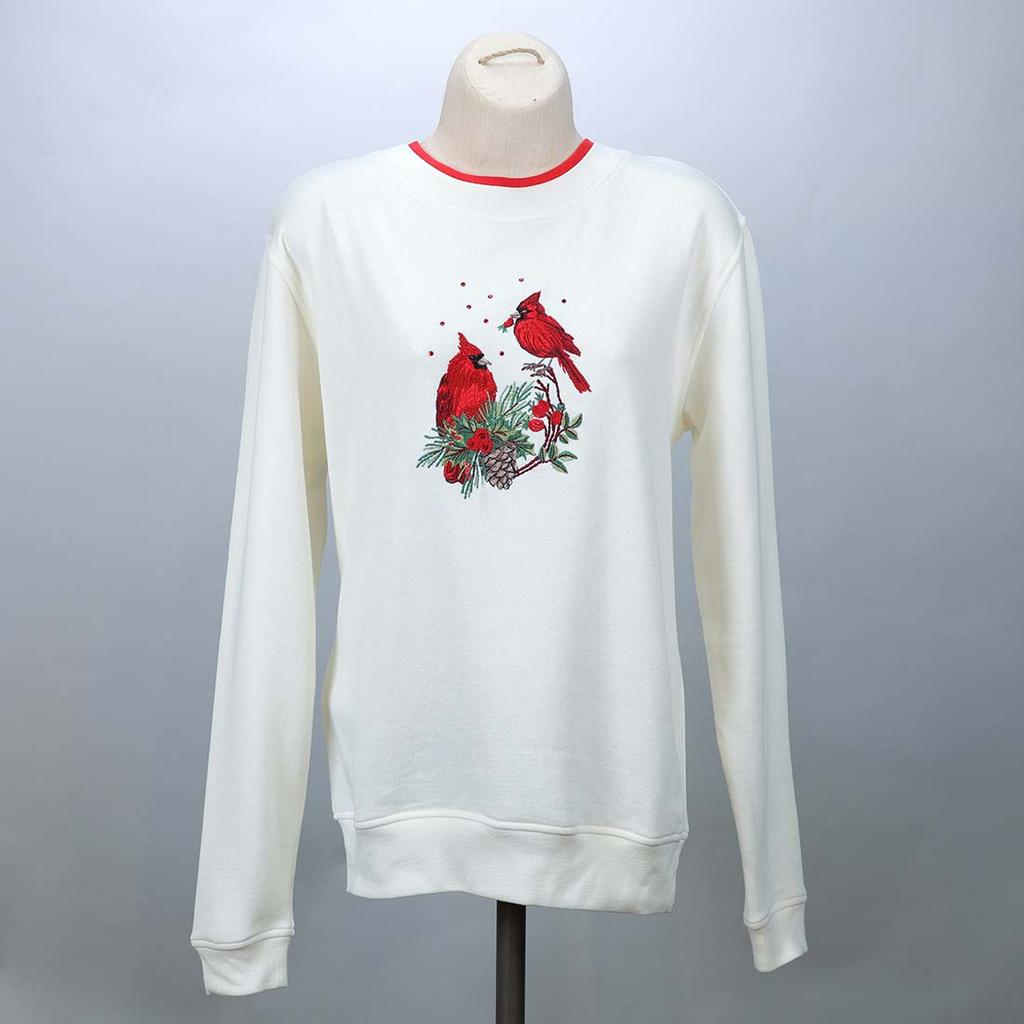 Cardinal Holly Pullover Sweatshirt Cracker Barrel