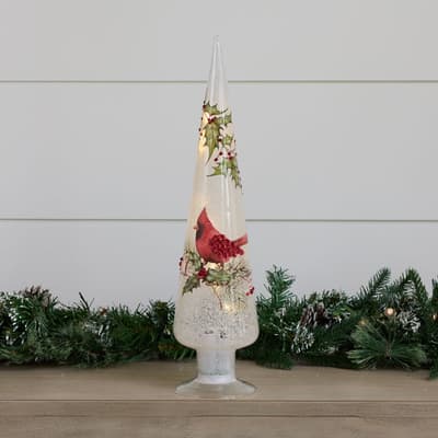 Christmas Cardinal LED Cone Tree