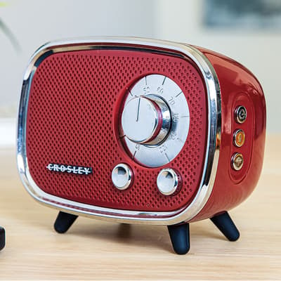Rondo Retro Portable Bluetooth Speaker with Microphone - Red