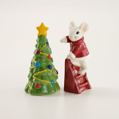 Christmas Tree and Mouse Salt and Pepper Set