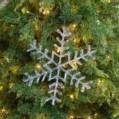 Clear Plastic Snowflake Ornament - Small