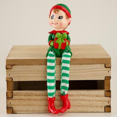 Elf with Gift Box Sitter
