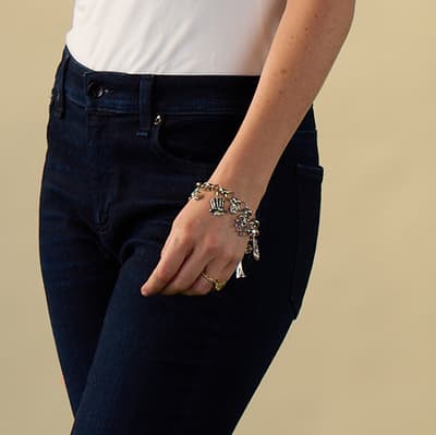 Flag Charm Bracelet - Silver